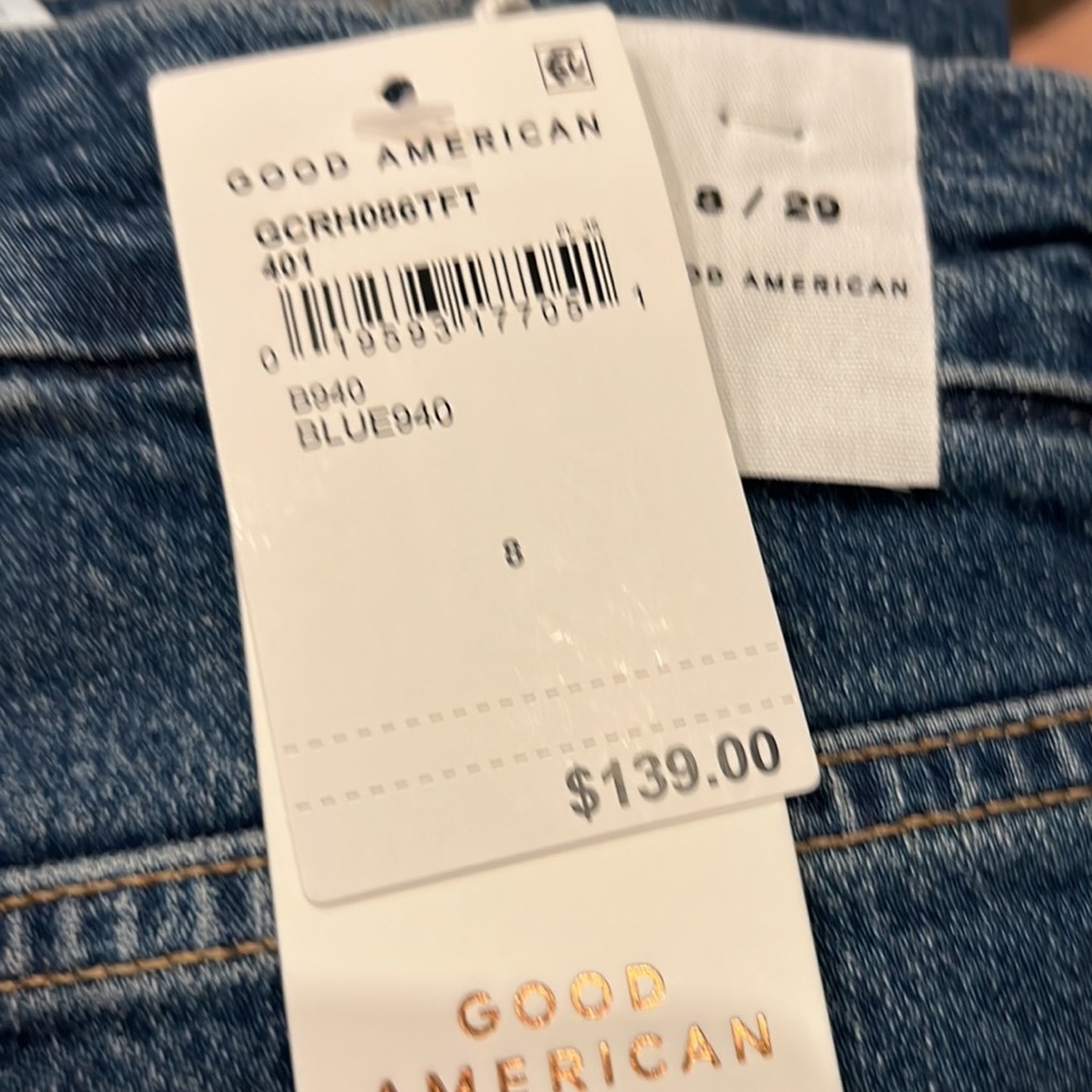 Good American Good Classic Slim Straight Jeans Size 8/29 NWT - Picture 7 of 16